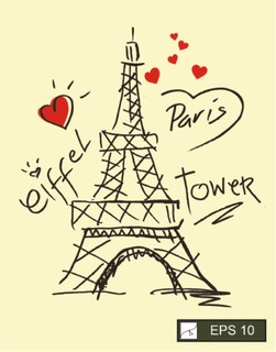 卡通埃菲尔铁塔 创意素材免费下载，点亮你的设计灵感